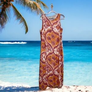 Liz Claiborne sleeveless max dress, coral/pink, sz 16